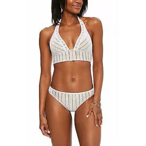 Bar III Crochet Longline Halter & Bikini Bottoms Set
